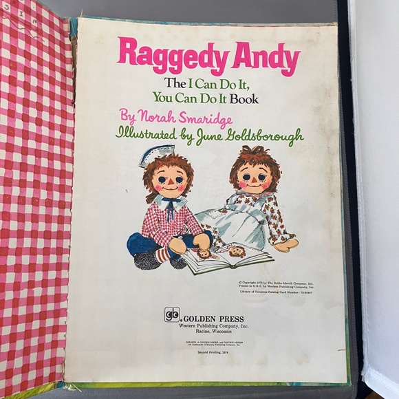 Raggedy Andy The I Can Do It You Can Do It Book by Norah Smaridge 2nd PRT, 1974 - Picture 3 of 3